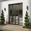 Matt Black Aluminium Clear Glass External Sliding Patio Door (122103)