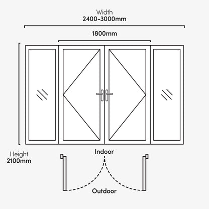 White Aluminium External Clear Glass Sliding Patio Door