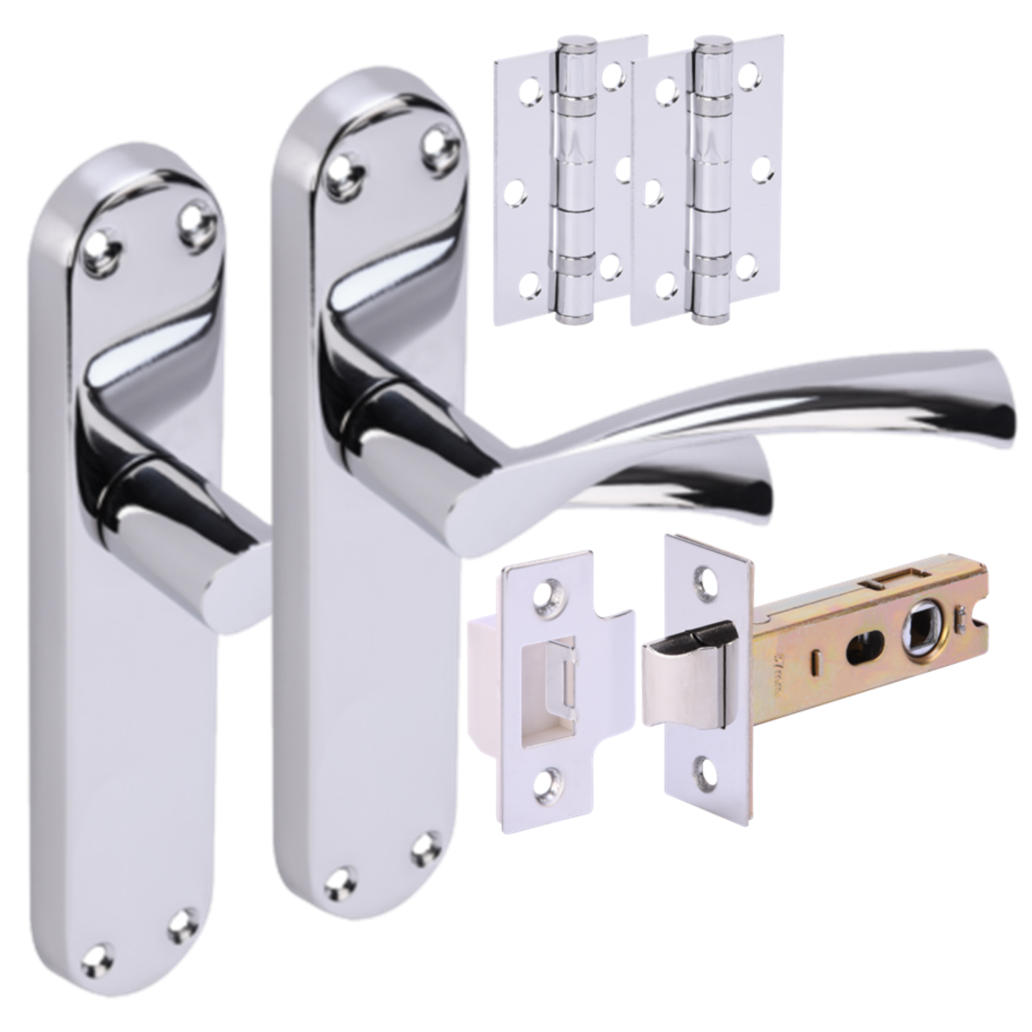 Lobo Lever on Backplate Handle Set - Polished Chrome (H2904PCP)