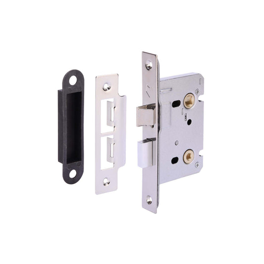 Zeta 75mm (3") Mortice Bathroom Lock - Polished Nickel (75838)