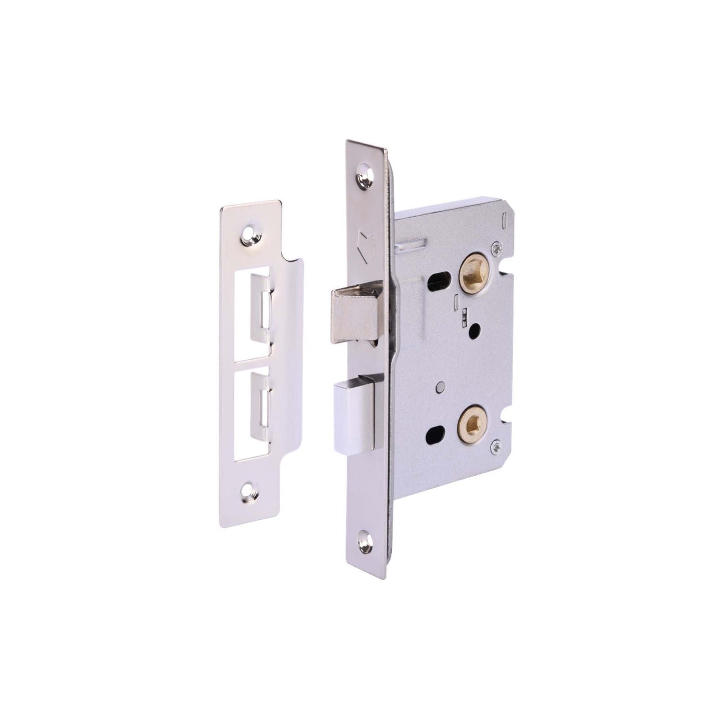 Zeta 75mm (3) Mortice Bathroom Lock - Polished Nickel