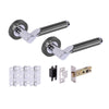 Hydrus Internal Lever Door Handle Set - Polished Chrome and Black Nickel