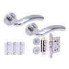 Corax Internal Privacy Lever Door Handle Set - Polished and Satin Chrome