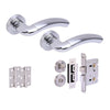 Corax Privacy Internal Lever Door Handle Set - Polished and Satin Chrome