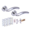 Corax Internal Lever Fire Door Handle Set - Polished and Satin Chrome
