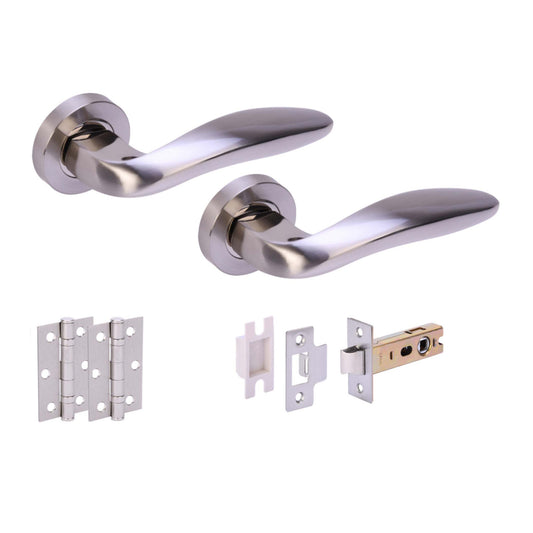 Lagus Internal Lever Door Handle Set - Polished and Satin Nickel
