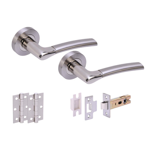 Ursa Internal Lever Door Handle Set - Polished and Satin Nickel