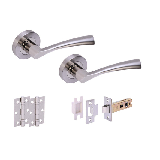 Intelligent Hardware Designer Twist Dual Finish Door Handle Set - Polished Chrome and Satin Nickel