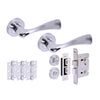 Volans Privacy Internal Lever Door Handle Set - Polished and Satin Chrome