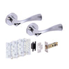 Volans Internal Lever Fire Door Handle Set - Polished and Satin Chrome
