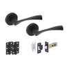 Zena Internal Lever Door Handle Set - Matt Black