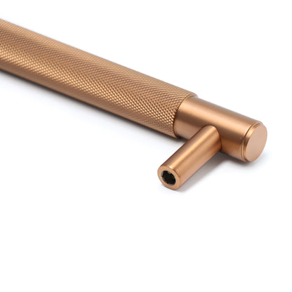 Knurled Large Round T-Bar Pull Handle - Rose Gold (123419)
