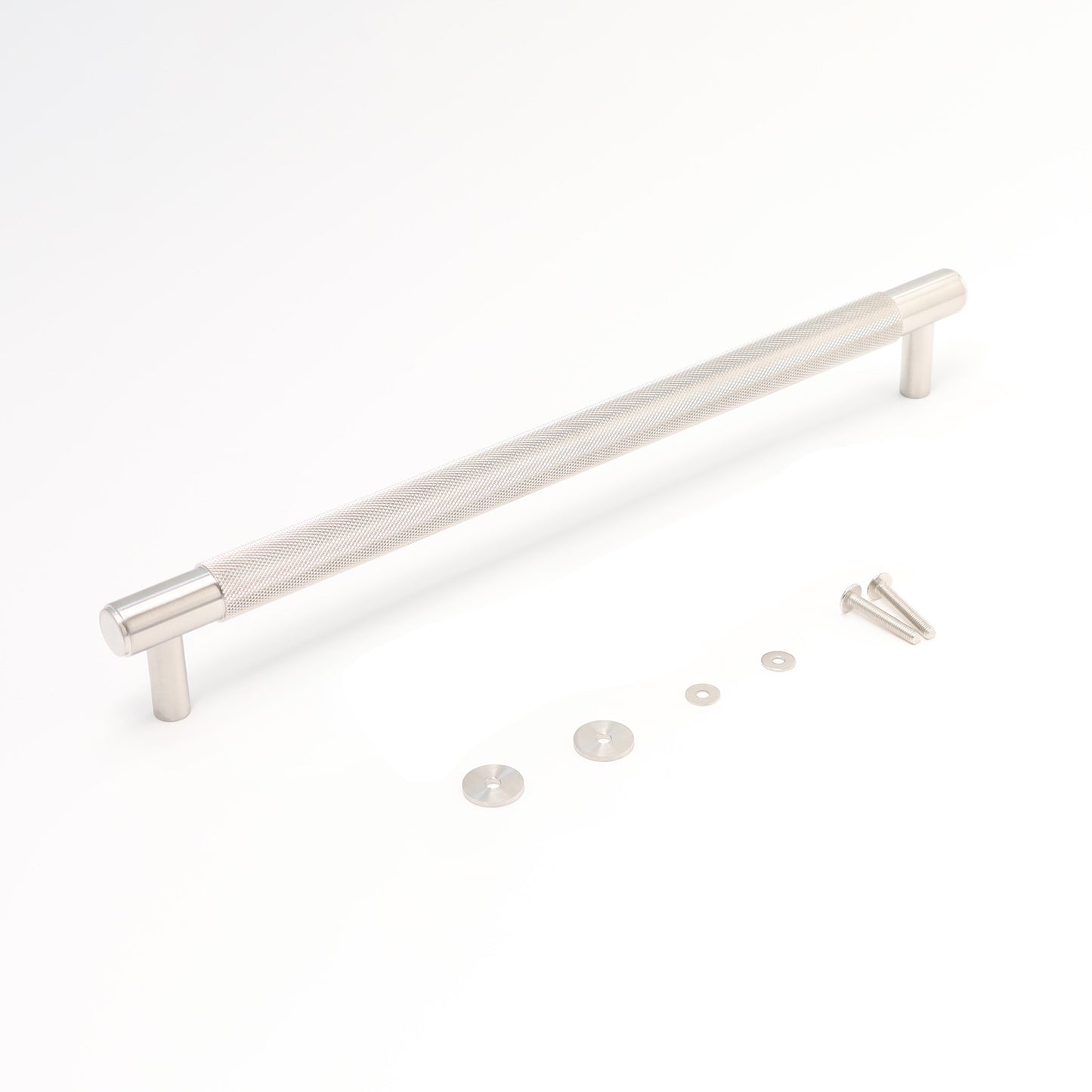 Knurled Large Round T-Bar Pull Handle - Satin Stainless Steel (123416)