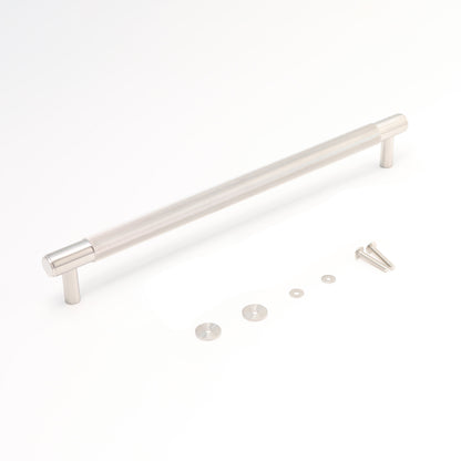 Knurled Large Round T-Bar Pull Handle - Satin Stainless Steel (123416)