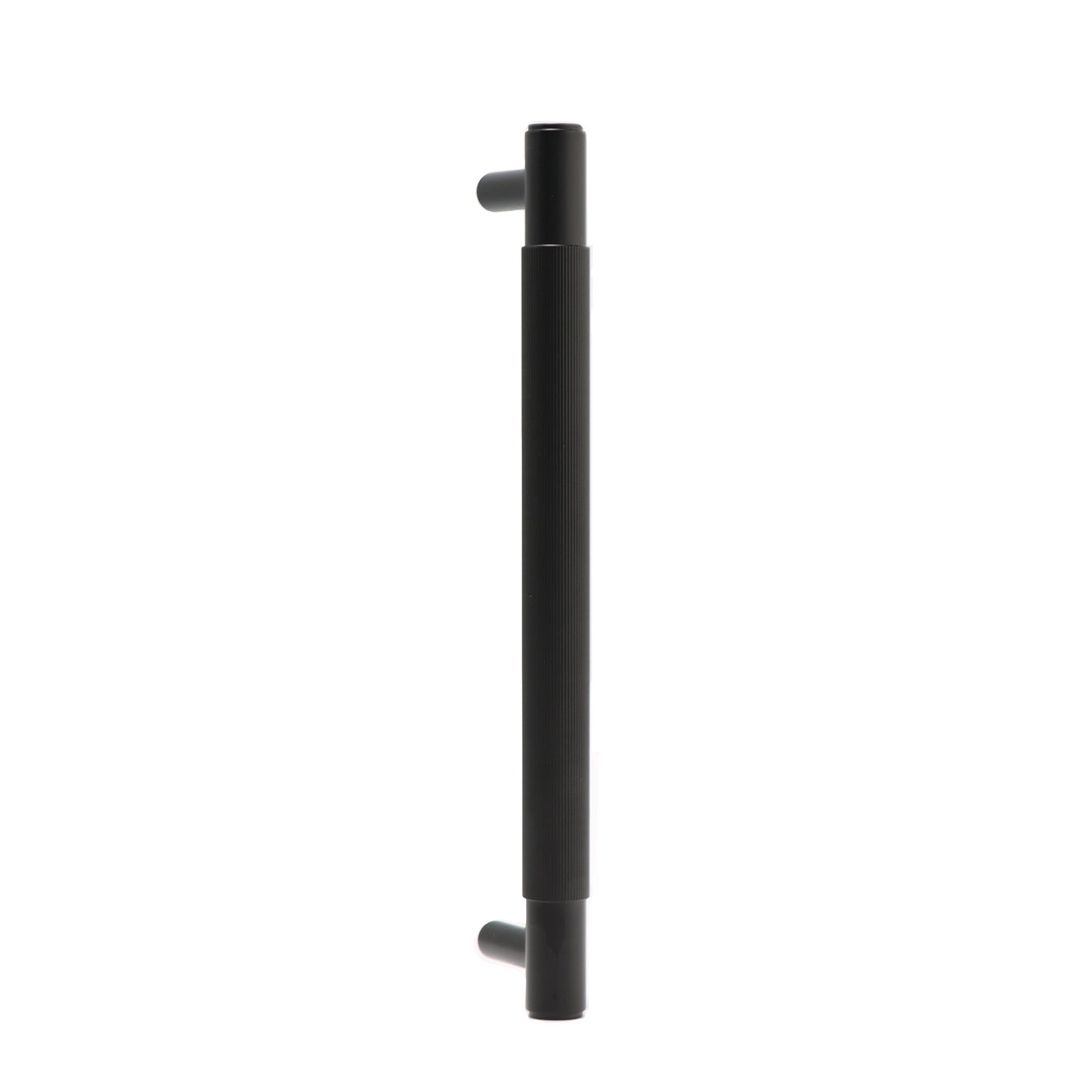 Fluted Medium Round T-Bar Pull Handle - Matt Black