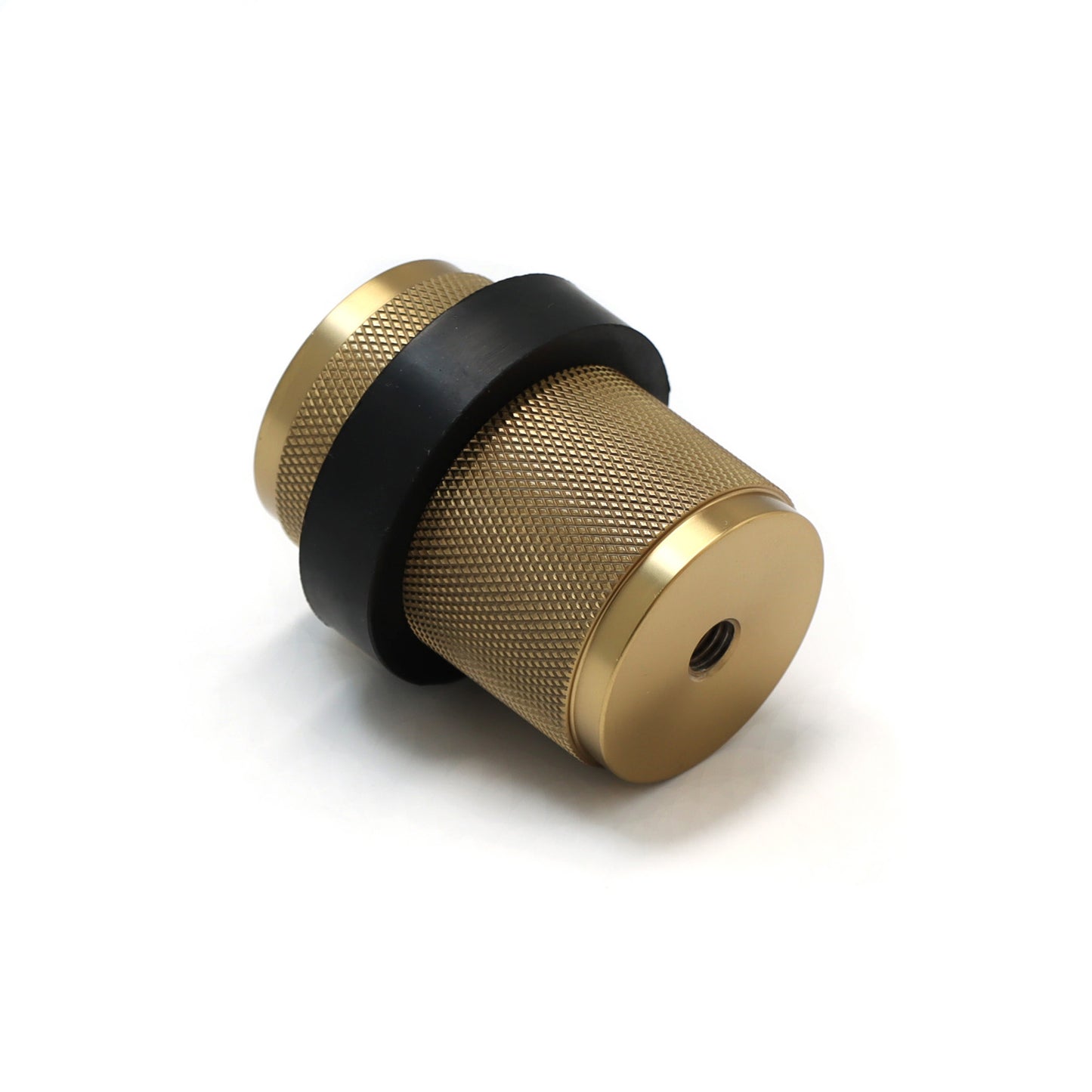 Knurled Round Door Stopper - Satin Gold