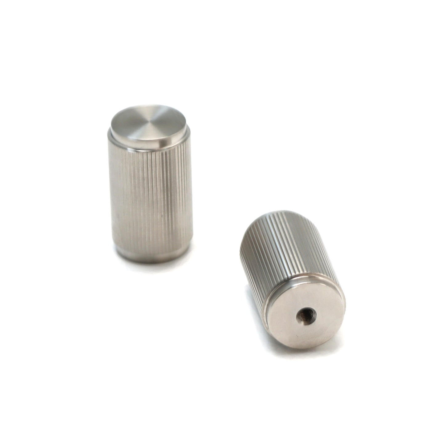 Fluted Large Round Cabinet Door Knob - Satin Stainless Steel