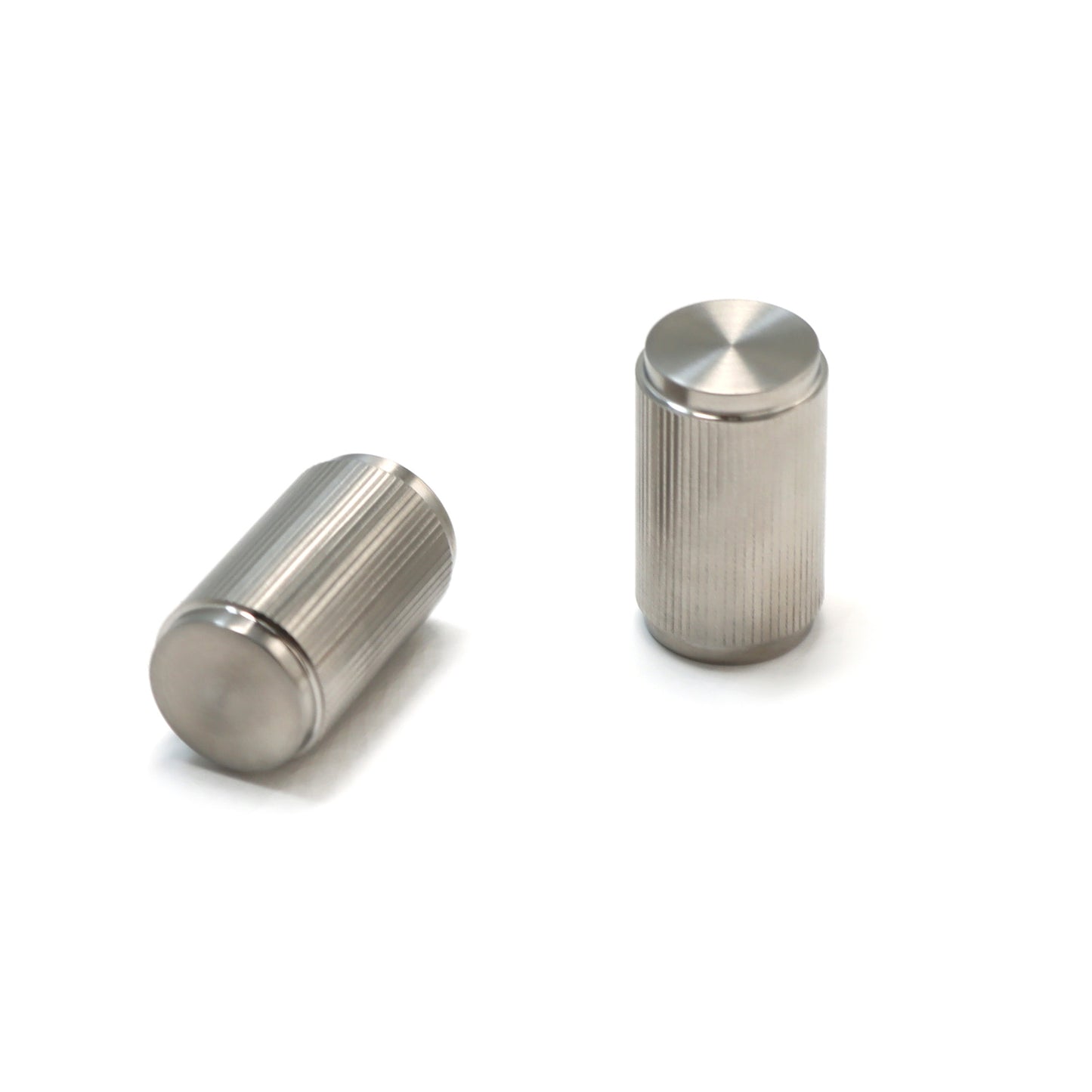 Fluted Large Round Cabinet Door Knob - Satin Stainless Steel