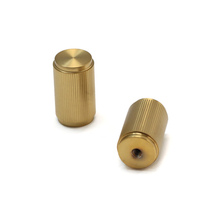 Fluted Large Round Cabinet Door Knob - Satin Gold