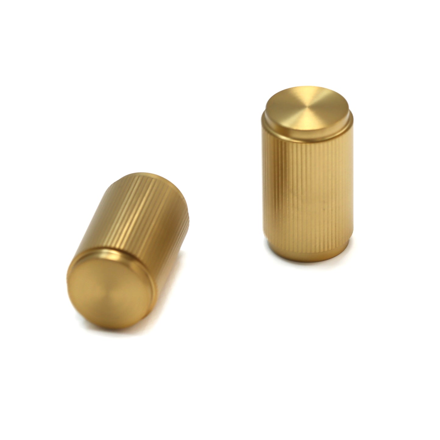 Fluted Large Round Cabinet Door Knob - Satin Gold