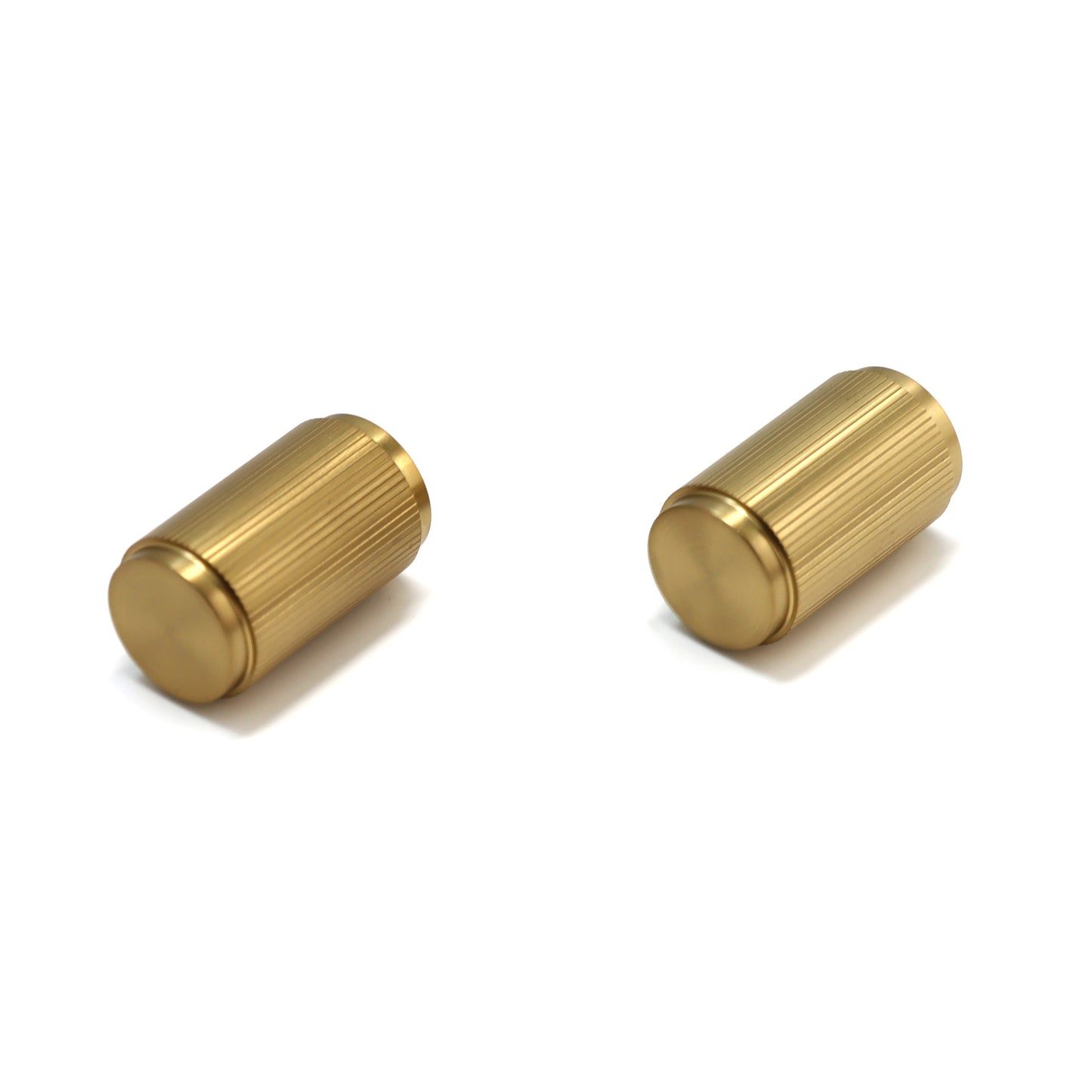 Fluted Large Round Cabinet Door Knob - Satin Gold