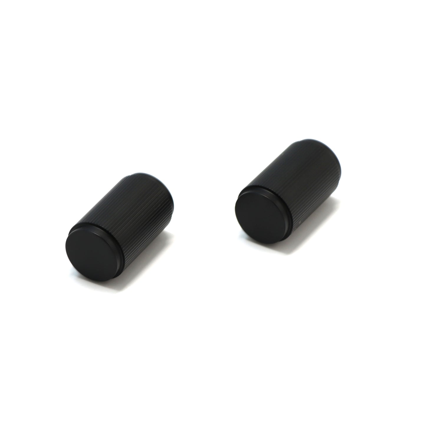 Fluted Large Round Cabinet Door Knob - Matt Black