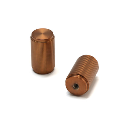 Fluted Large Round Cabinet Door Knob - Rose Gold