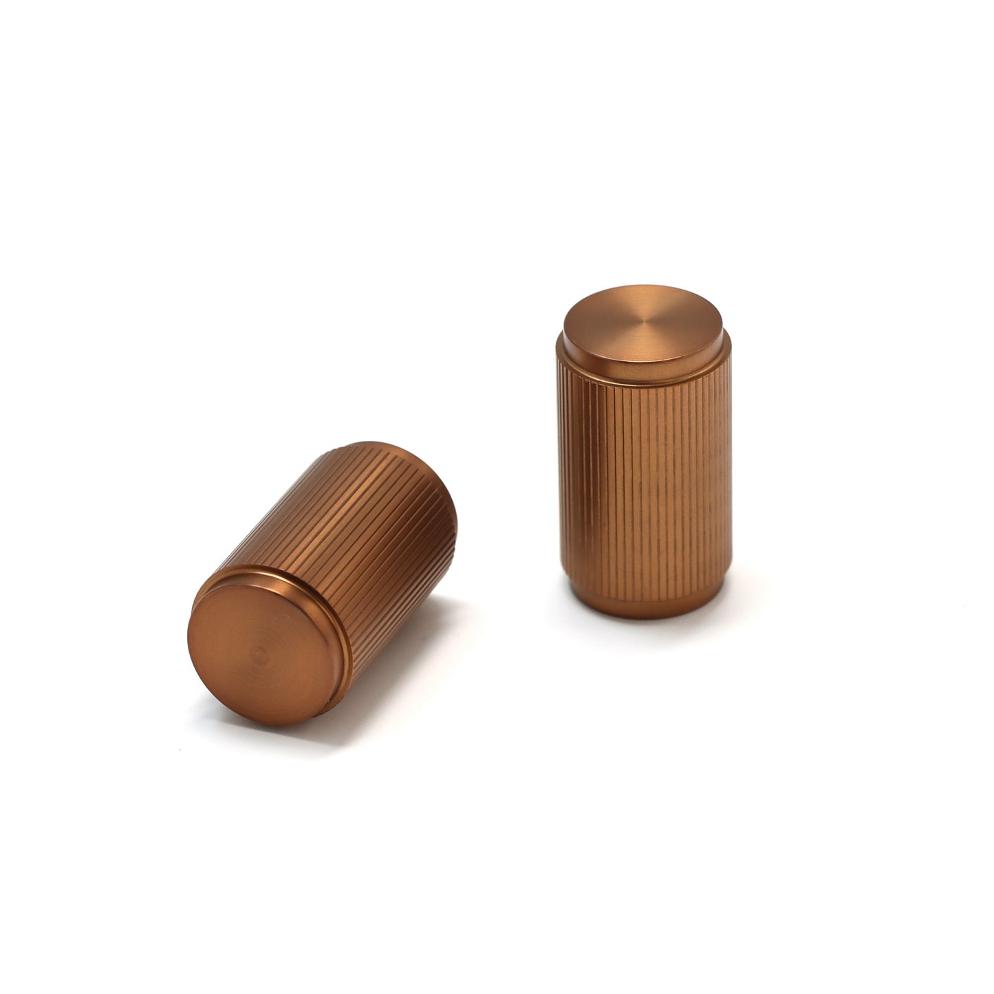 Fluted Large Round Cabinet Door Knob - Rose Gold
