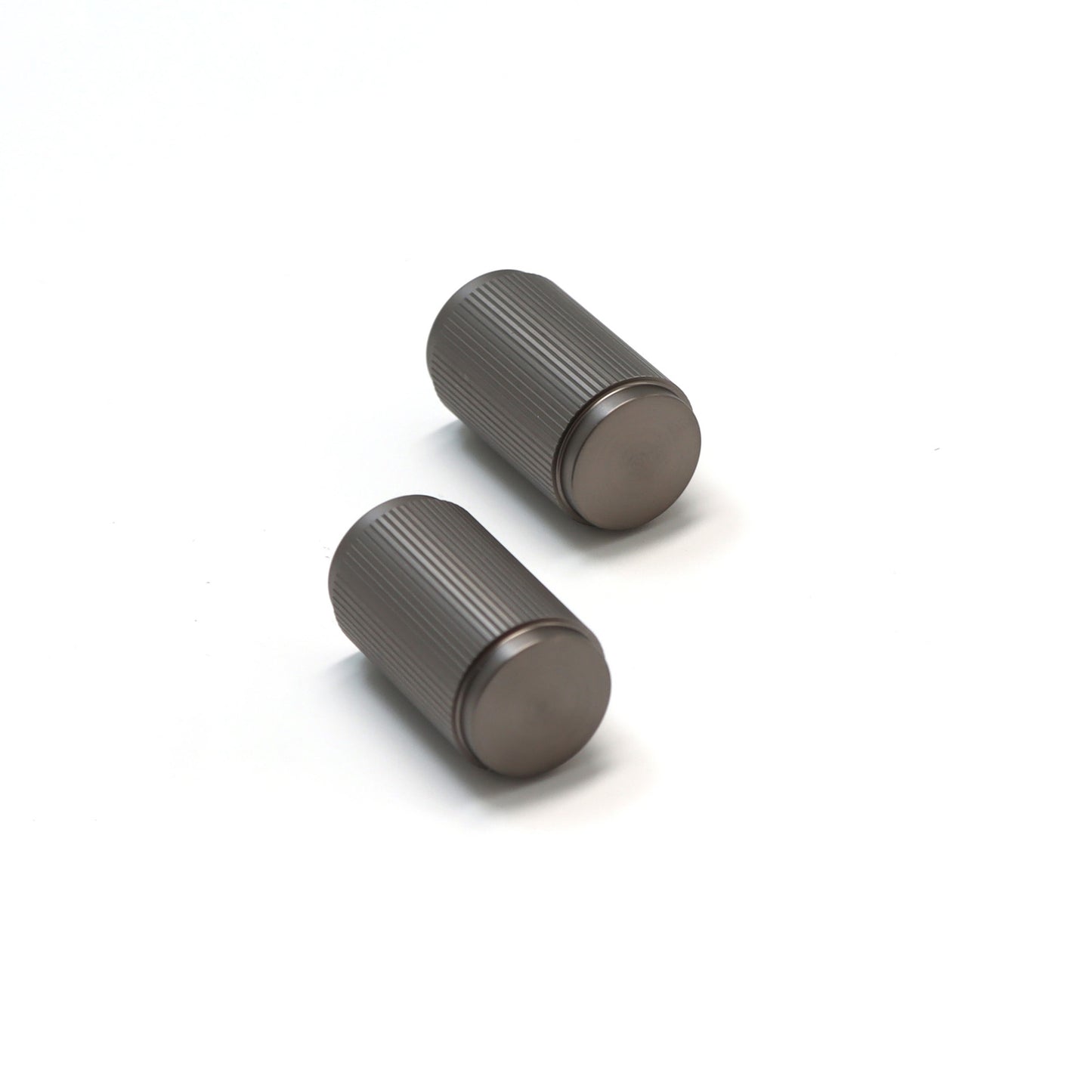 Fluted Large Round Cabinet Door Knob - Gun Metal