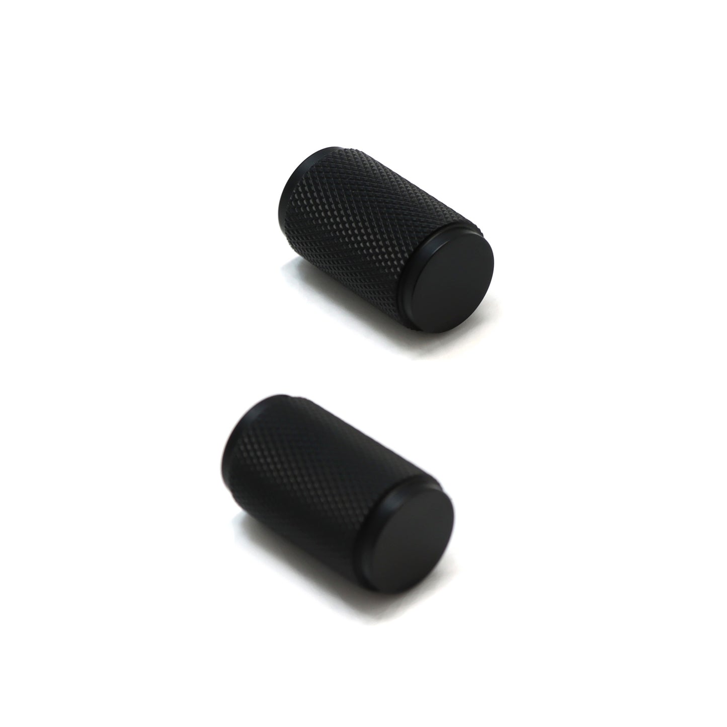 Knurled Large Round Cabinet Door Knob - Matt Black (123438)