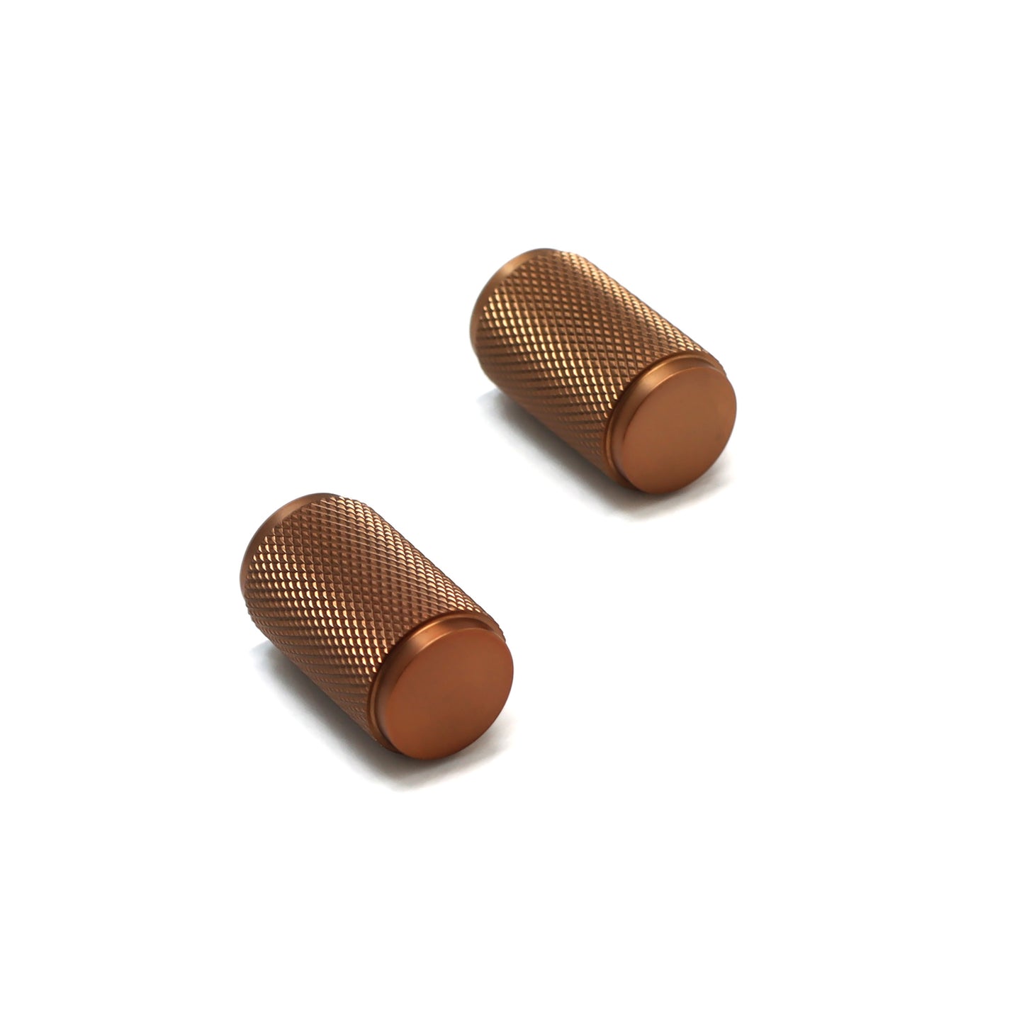 Knurled Large Round Cabinet Door Knob - Rose Gold