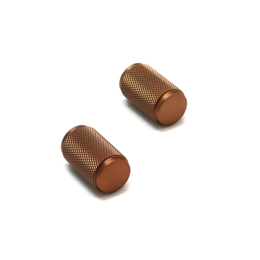 Knurled Large Round Cabinet Door Knob - Rose Gold