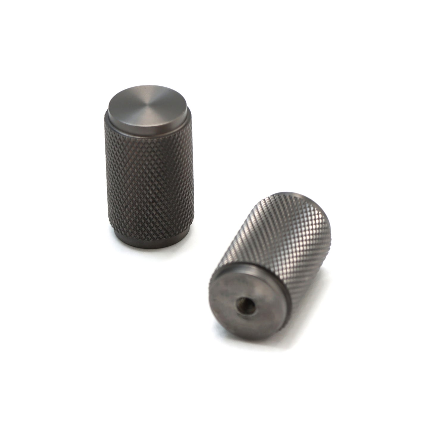 Knurled Large Round Cabinet Door Knob - Gun Metal
