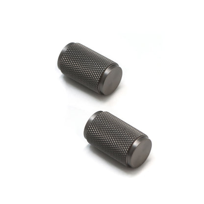 Knurled Large Round Cabinet Door Knob - Gun Metal