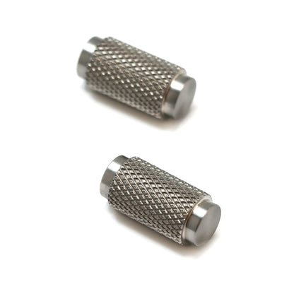 Knurled Small Round Cabinet Door Knob - Satin Stainless Steel