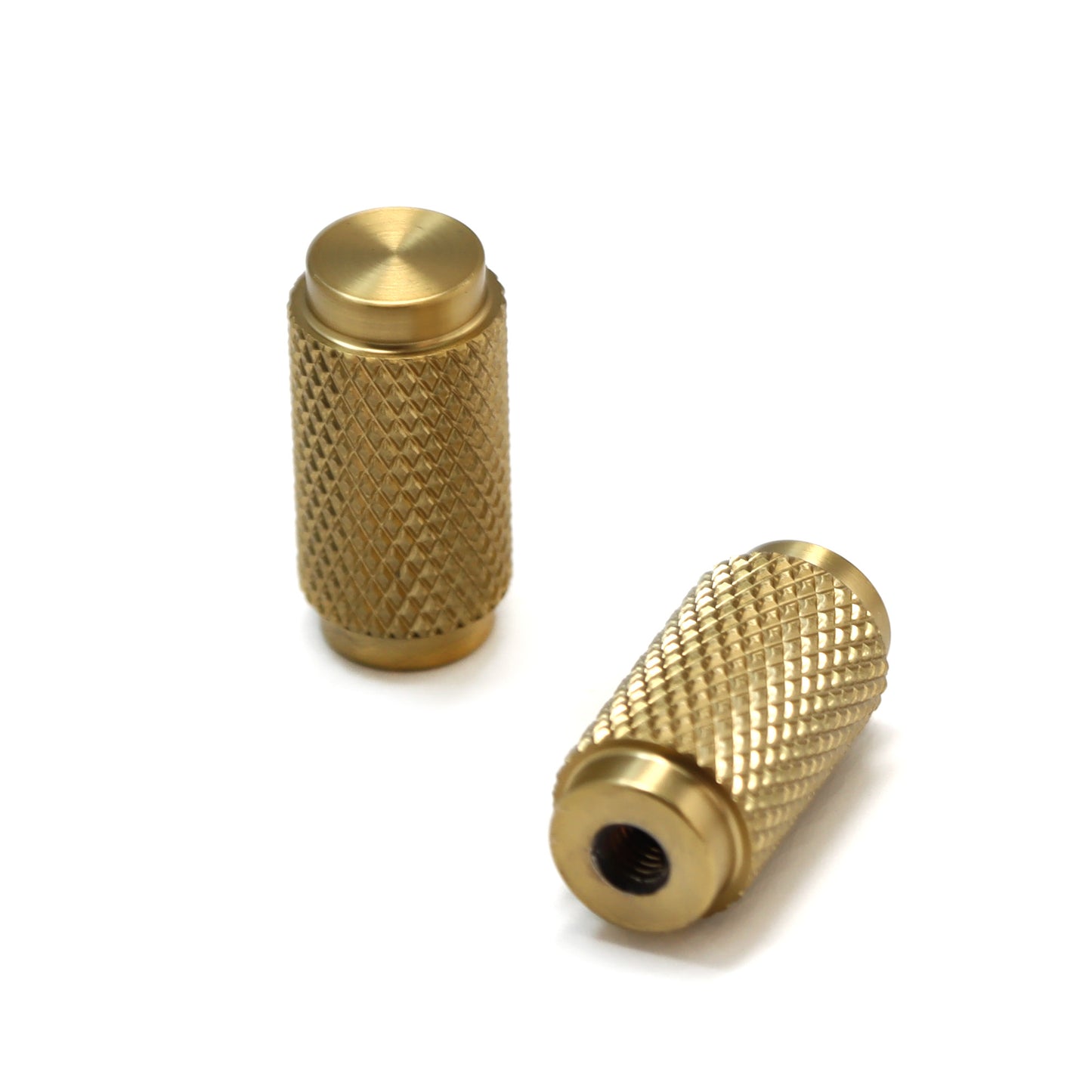 Knurled Small Round Cabinet Door Knob - Satin Gold