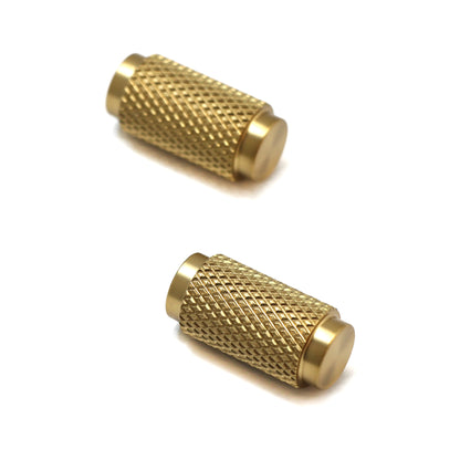 Knurled Small Round Cabinet Door Knob - Satin Gold