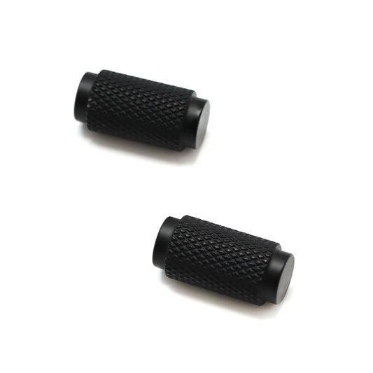Knurled Small Round Cabinet Door Knob - Matt Black (123448)