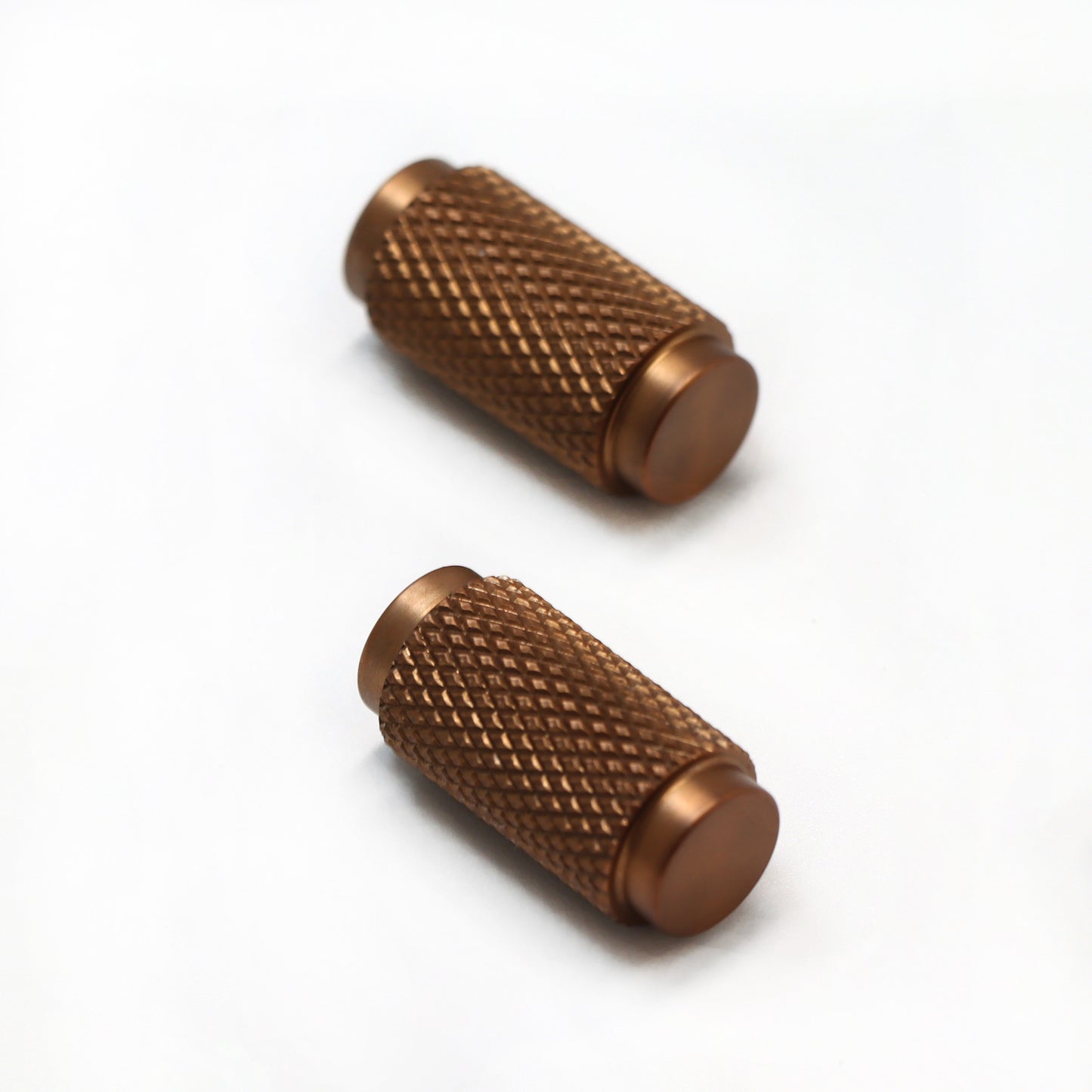 Knurled Small Round Cabinet Door Knob - Rose Gold