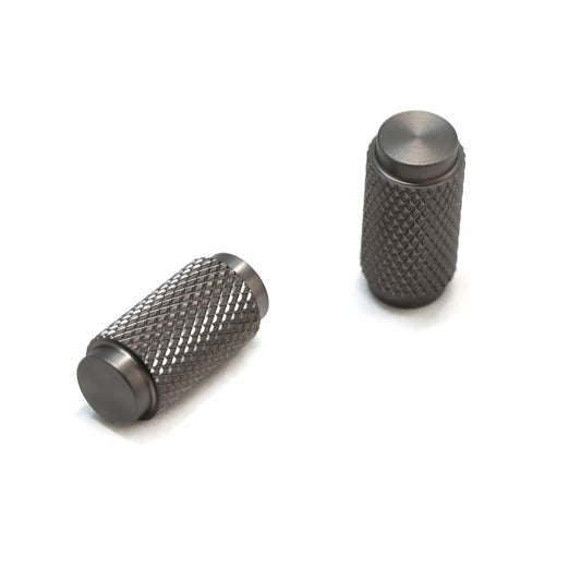 Knurled Small Round Cabinet Door Knob - Gun Metal