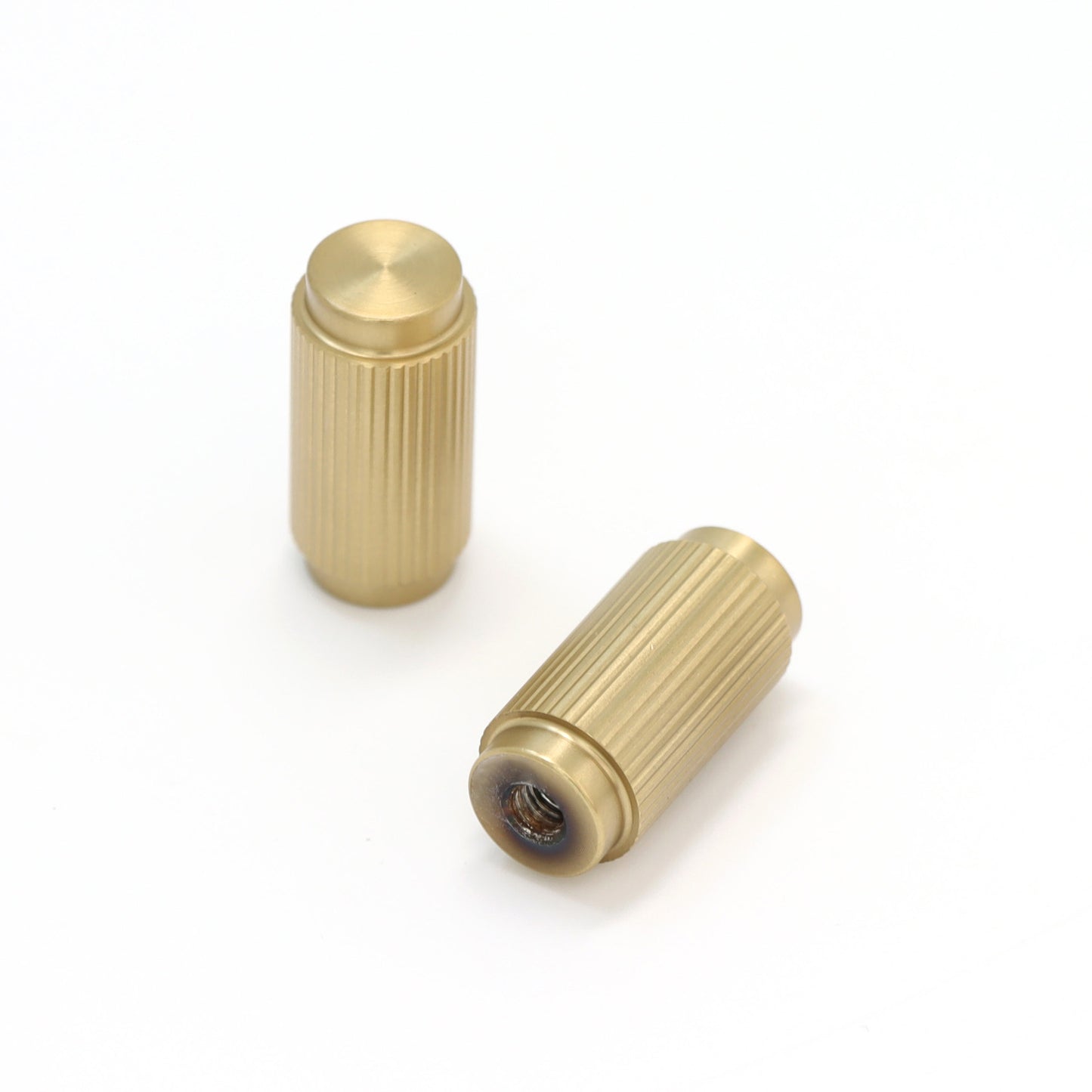 Fluted Small Round Cabinet Door Knob - Satin Gold