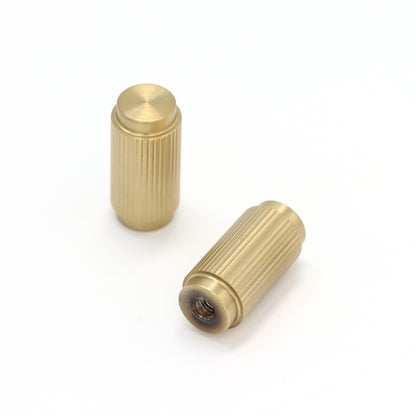 Fluted Small Round Cabinet Door Knob - Satin Gold