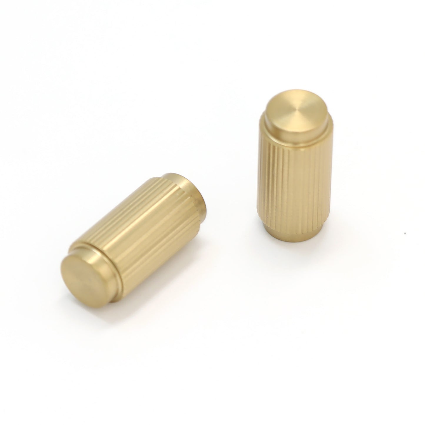 Fluted Small Round Cabinet Door Knob - Satin Gold