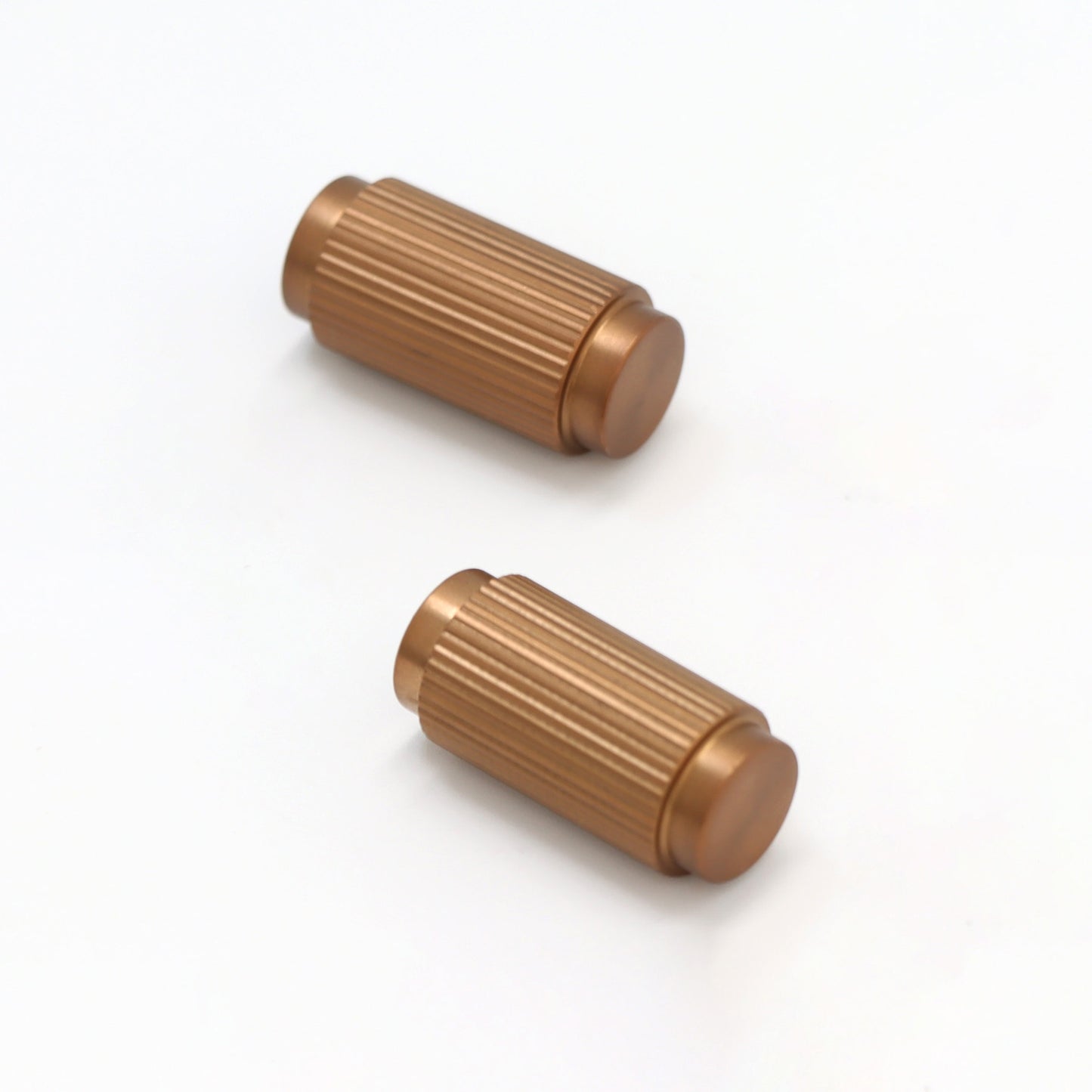 Fluted Small Round Cabinet Door Knob - Rose Gold