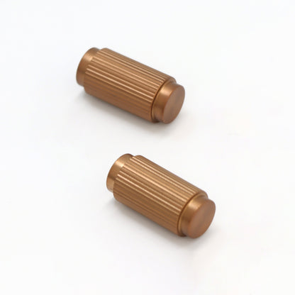 Fluted Small Round Cabinet Door Knob - Rose Gold