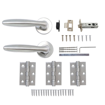 Superior Sirius Lever on Round Rose Handle Set - Satin Stainless Steel
