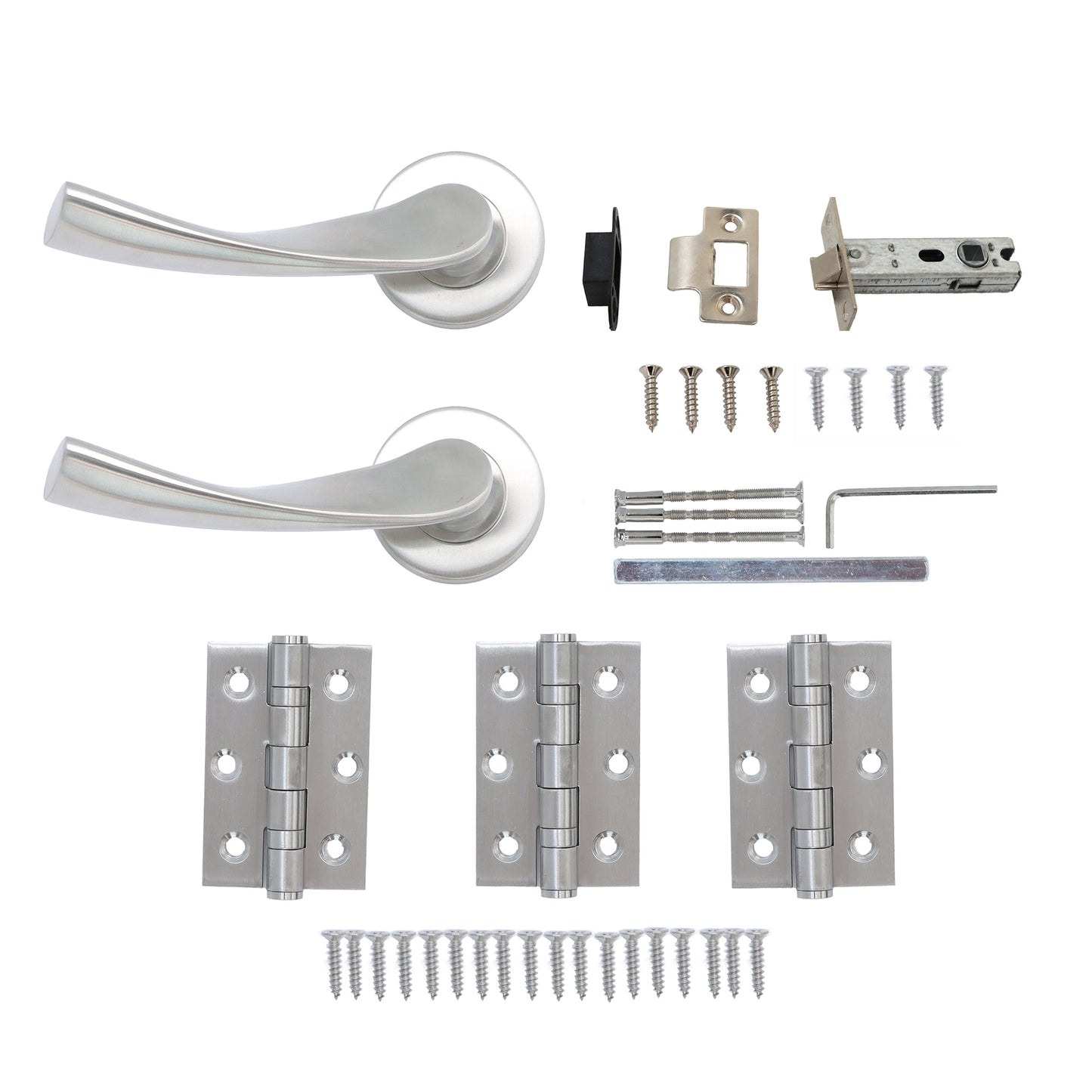 Superior Vega Lever on Round Rose Handle Set - Satin Stainless Steel