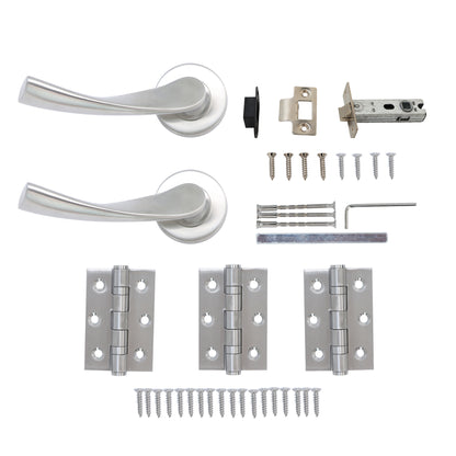Superior Vega Lever on Round Rose Handle Set - Satin Stainless Steel