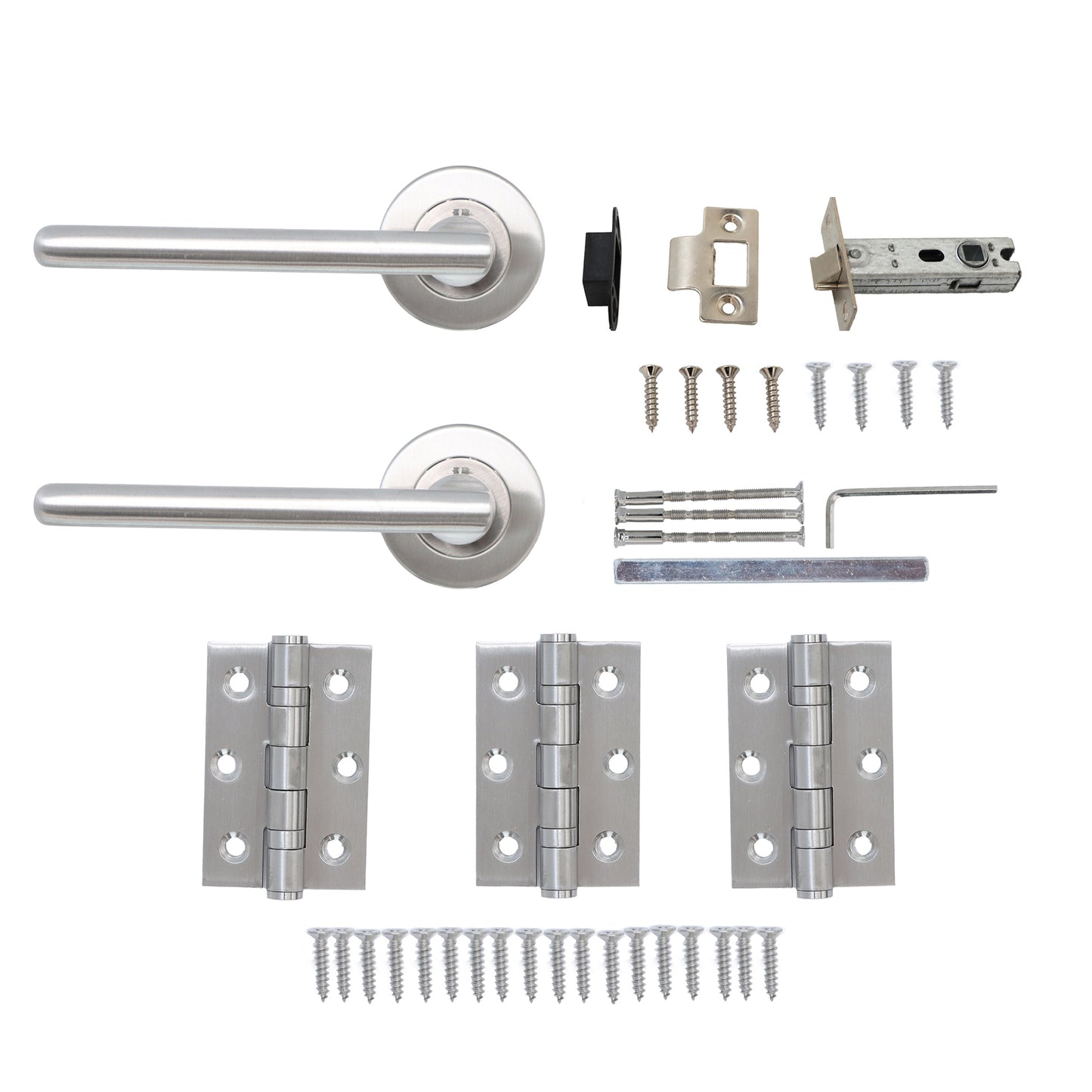 Superior Luna Lever on Round Rose Handle Set - Satin Stainless Steel