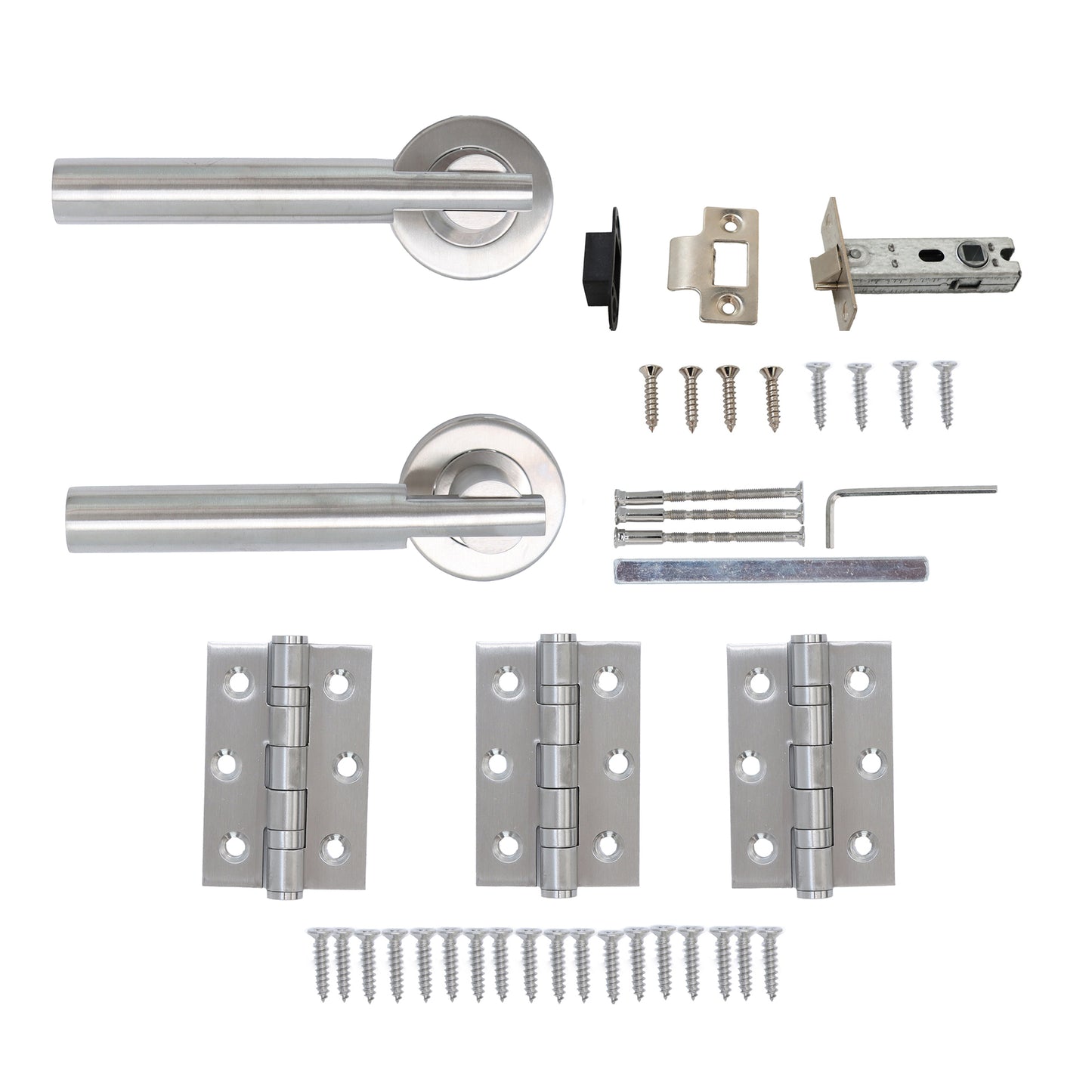 Superior Titan Lever on Round Rose Handle Set - Satin Stainless Steel